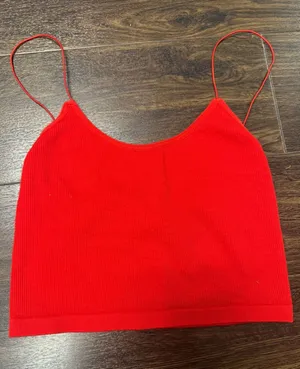 Streetwear Society Red Ribbed Crop Tank – Size‎ M thumbnail 1