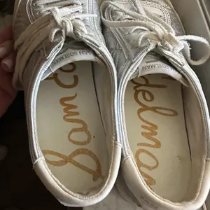 Sam Edelman White and Silver Sneakers thumbnail 4