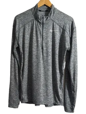Nike Heathered Gray Long Sleeve Pullover thumbnail 1