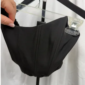 White Fox Women's Black Strapless‎ Patience Cropped Corset Sz Medium thumbnail 5