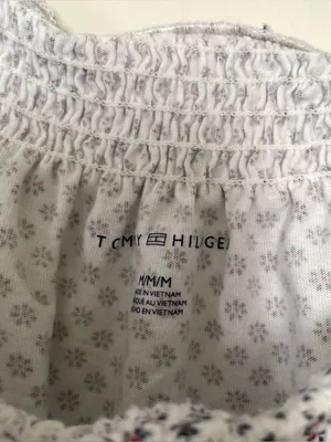 Tommy Hilfiger Floral Puff Sleeve Peasant Top Medium White Cottagecore Feminine thumbnail 2