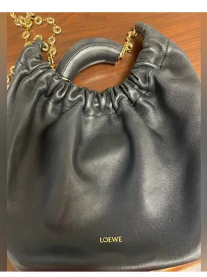 Loewe Small Squeeze bag in mellow nappa black lambskin thumbnail 5