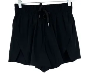 NWT HALARA Elastic Waistband Drawstring Side Split Shorts Black Size Small S NEW thumbnail 1