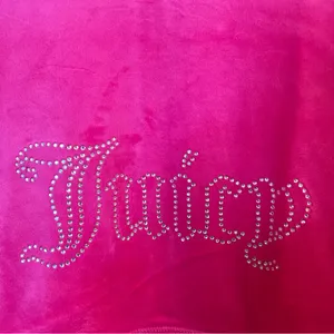 Juicy Couture Free Love Velour Zip‎ Hoodie Pink Rhinestone Logo NWT Size L thumbnail 7