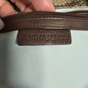 Cynthia Rowley Snakeskin Shoulder Bag Genuine Leather Gold‎ Hardware Mob wife thumbnail 7