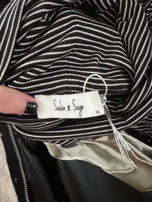 Black and white striped dress thumbnail 2