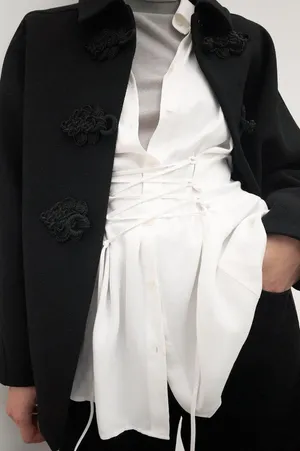 ZARA Black Wool Blend Toggle Coat Jacket thumbnail 4
