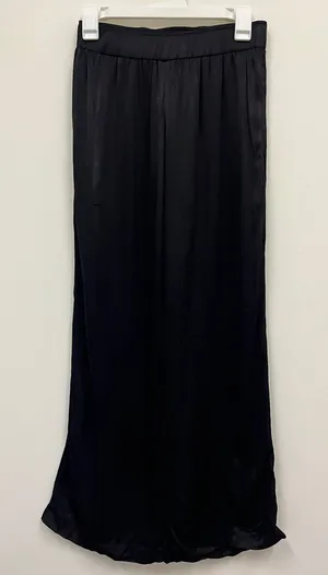 Johnny Was CALME Black Satin straight leg pants size XS thumbnail 1