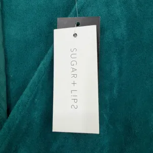 Sugar + Lips Faux Suede Mini Homecoming Dress‎ Women M Teal Ruched Boho Holiday thumbnail 6