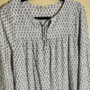 Style & Co Peasant long sleeve sz large boho hippie Babydoll Flowy Summer‎ Dress thumbnail 4