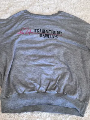 Grey’s Anatomy Women's Crewneck Sweatshirt -"It's a Beautiful Day to Save Lives" thumbnail 2
