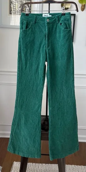 Princess Polly Nadia Fine Wale Corduroy Pants Green $66 4 thumbnail 1
