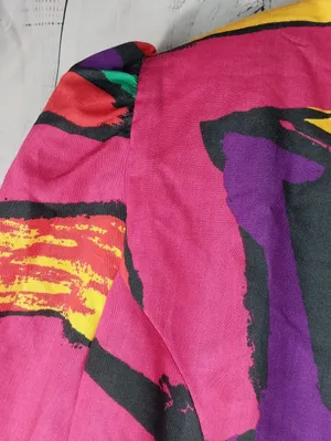 Marmie West Vintge 1980’s Colorful Abstract Maximalist Retro Artsy Top thumbnail 5