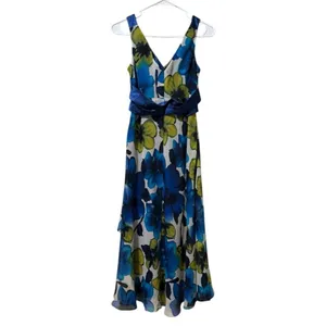 EVAN PICONE Size 4 Dress Sleeveless Polyester Floral‎ Ribbon Waist Lined Flowing thumbnail 2