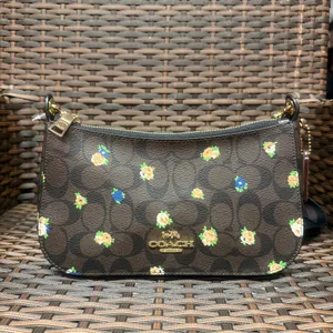 Coach Jes Baguette In Signature Canvas With Vintage Mini Rose Print C6823 thumbnail 1