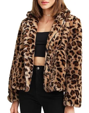HYFVE Leopard Faux Fur Jacket Size S thumbnail 1