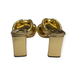 new Schutz 𒀭 Fairy High Heeled Sandal 𒀭Metallic Gold Shimmer Leather 𒀭 7.5M 𒀭 thumbnail 5