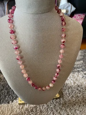 Elegant bead necklace Pink thumbnail 1