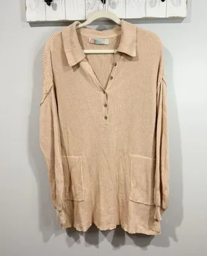 Free People Beach Picnic Mini Sweater Dress Natural Size S thumbnail 2