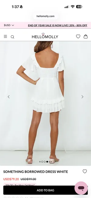 Hello Molly Dress Mini White thumbnail 3
