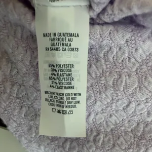 Aerie Lavender Women’s Textured Cropped Long Sleeve Top Coquette Balletcore Sz M thumbnail 7