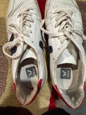 VEJA V-10 Leather Sneakers Shoes White Navy Blue Red Women’s Size US 9 thumbnail 6