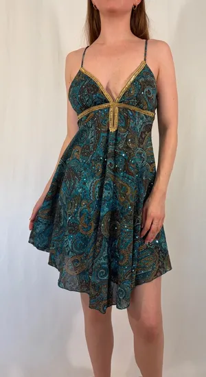 Fairy Boho Sparkly Paisley My Michelle Y2K Vintage Dress thumbnail 1