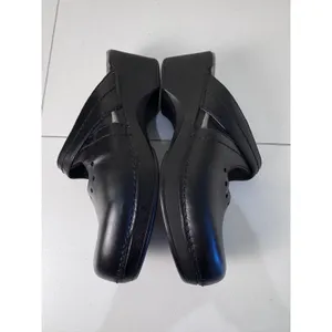 Dansko Black Leather Clog Sandals Women Size 42 10.5 Criss Cross Perforated thumbnail 7