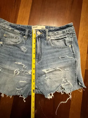Garage High Waist Distressed Denim Shorts Juniors Size 7 thumbnail 10