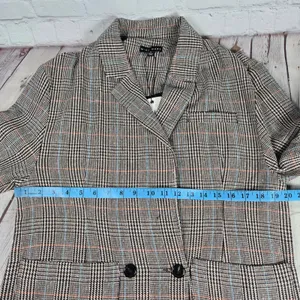 Miou Muse Plaid Blazer‎ Women's Size M Double Breasted Longline Oversized Jacket thumbnail 7