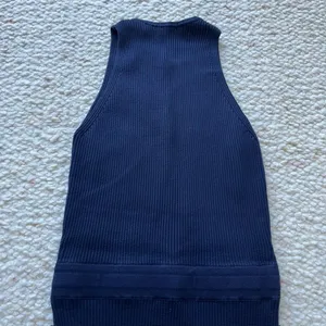 REISS Josephine Ribbed Knit Drawstring Midi‎ Dress Sleeveless Navy Blue XS thumbnail 6
