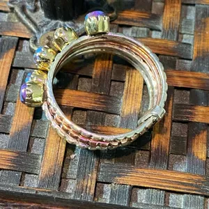 Two-Tone Copper Purple Turquoise Arizona Multi Band Ring Size 9.5 thumbnail 7