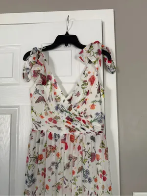 Ieena for Mac Duggal Floral Maxi Dress Gown Cottagecore Flowy Wedding Guest thumbnail 2