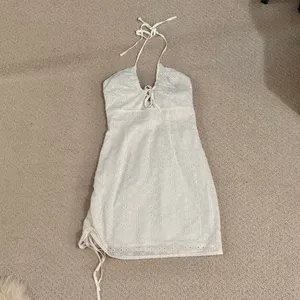 Tiger Mist White Eyelet Halter Mini Dress thumbnail 2