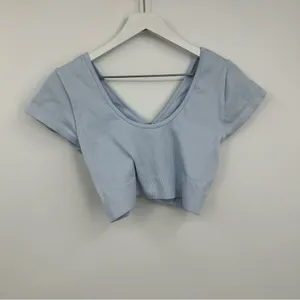 Aerie Seamless Crop Top Size XL Blue Gym Workout thumbnail 4