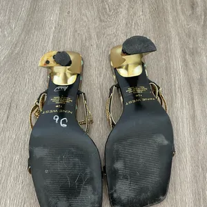 Vintage Nine West Strappy Gold Chain and Black Square Toe Heels thumbnail 3