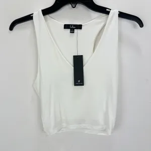 Lulus Feel Like Dancing White Crop Top Minimalist Stretch Jersey Knit Small NWT thumbnail 6