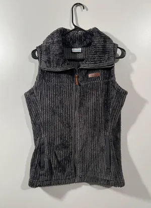 Fluffy Vest With Big Collar Size Medium Dark Gray thumbnail 1