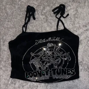 Dolls Kill x Looney Tunes Double‑Tie Rhinestone Halter Top – Size S thumbnail 1