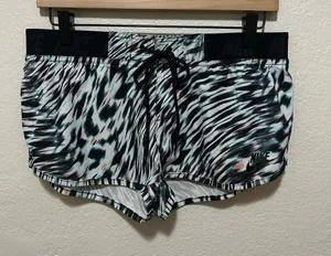 Y2K Nike Red Tag Board Shorts Medium Abstract Surf Beach Skater thumbnail 1
