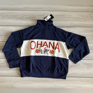 Disney Stitch Ohana Surf Quarter Zip Crew Navy Various Sizes NWT IN PACKAGE thumbnail 5
