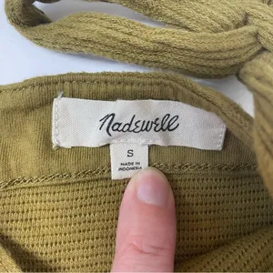 Madewell Tie Shoulder Ribbed Tank Top Spiced Olive Green Size Small thumbnail 5