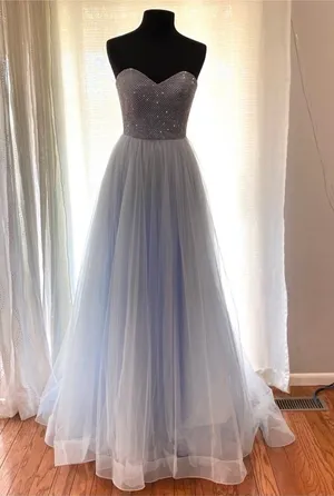 La Femme 28559 Beaded Sweetheart Tulle Ballgown 4 thumbnail 1
