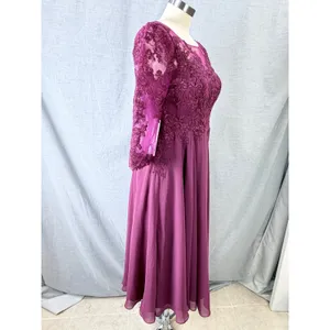 Azazie Marge Mulberry A-Line Scoop Lace Chiffon Dress A6‎ thumbnail 10