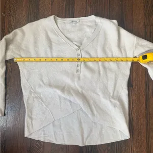 Madewell women’s oversized asherton waffle henley sweater thumbnail 3