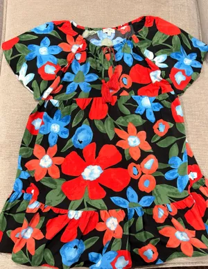 Umgee floral puff sleeve dress thumbnail 1