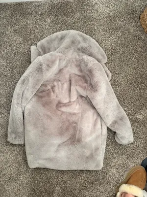 Abercrombie Grey Faux Fur Coat thumbnail 3