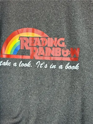 Grey Long Sleeve Tee with Rainbow Graphic Gray Size M thumbnail 2