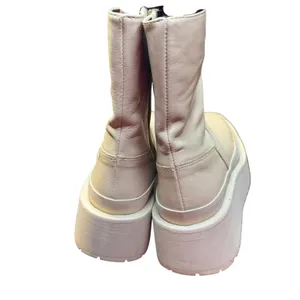 Paloma Barcelo Boots Womens Size 6 EU 36 White Leather Platform Wedge‎ Ankle Zip thumbnail 7