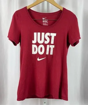 Nike The Nike Tee Medium Scoop Neck Just Do It Spellout Athletic Graphic Tee thumbnail 1